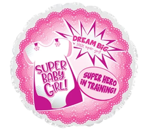 Baby Shower "SUPER BABY GIRL!" Foil Balloon – 18" (BS58)