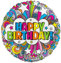 Happy Birthday Shooting Stars 18" Balloon - B13