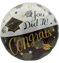 CONGRATS GRADS! YOU DID IT 18" BALLOON -G34