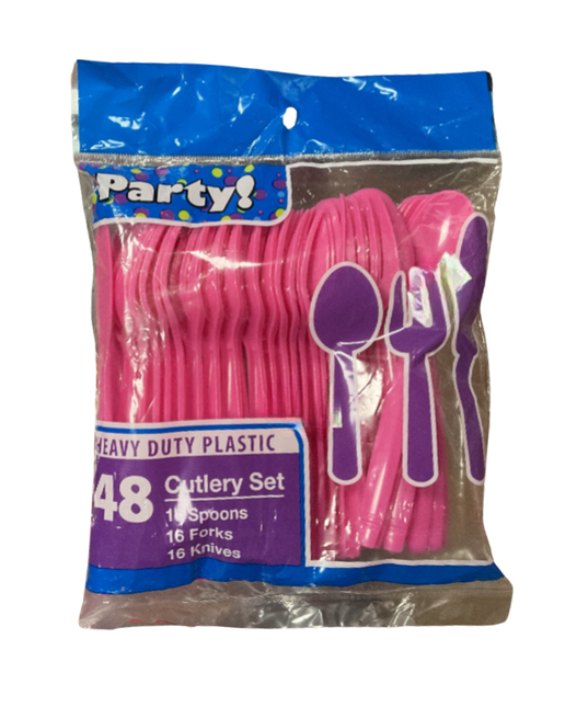 48 Pcs Plastic Cutlery Set