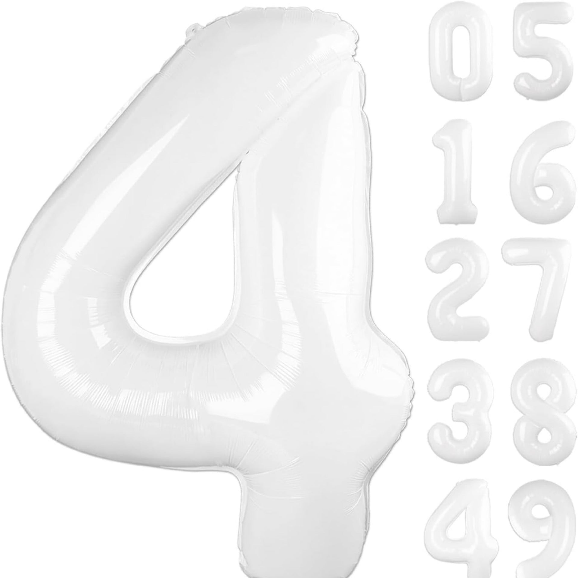 34” White Number Balloons