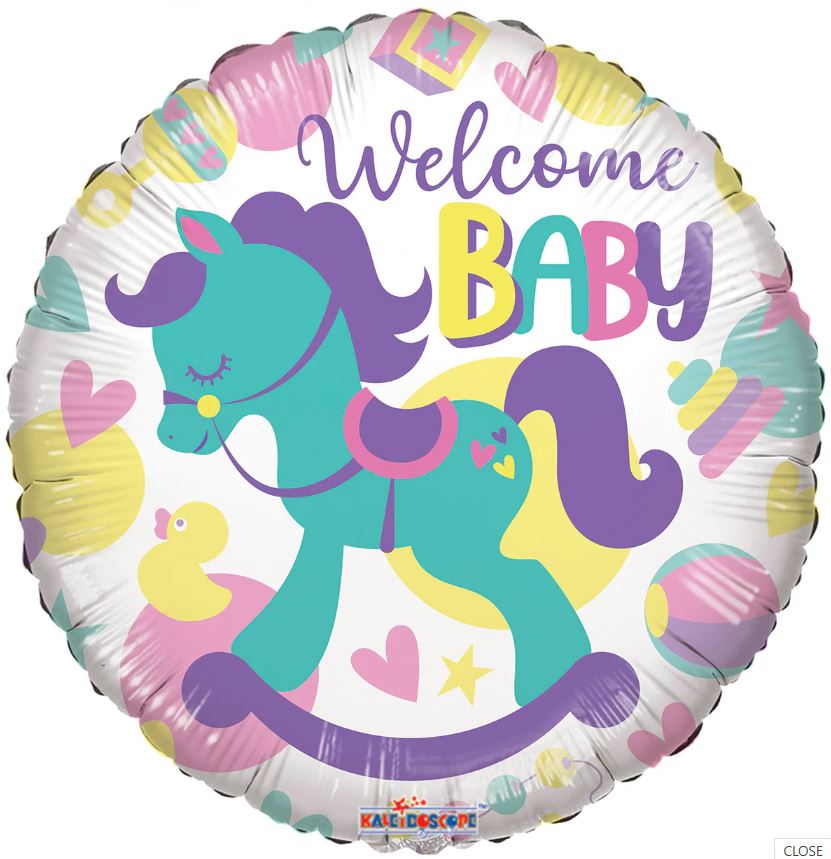 Welcome Baby Rocking Horse Foil Balloon – 18"BS73