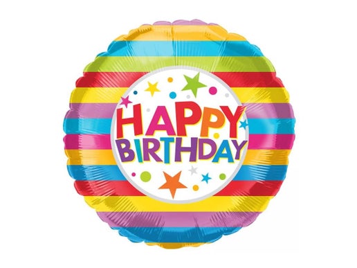 Happy Birthday Color Strips 18" Balloon - B43