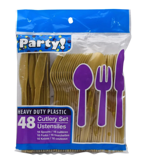 48 Pcs Plastic Cutlery Set