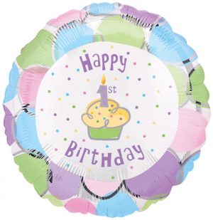 Happy First Birthday Foil Balloon – 18" HB#1