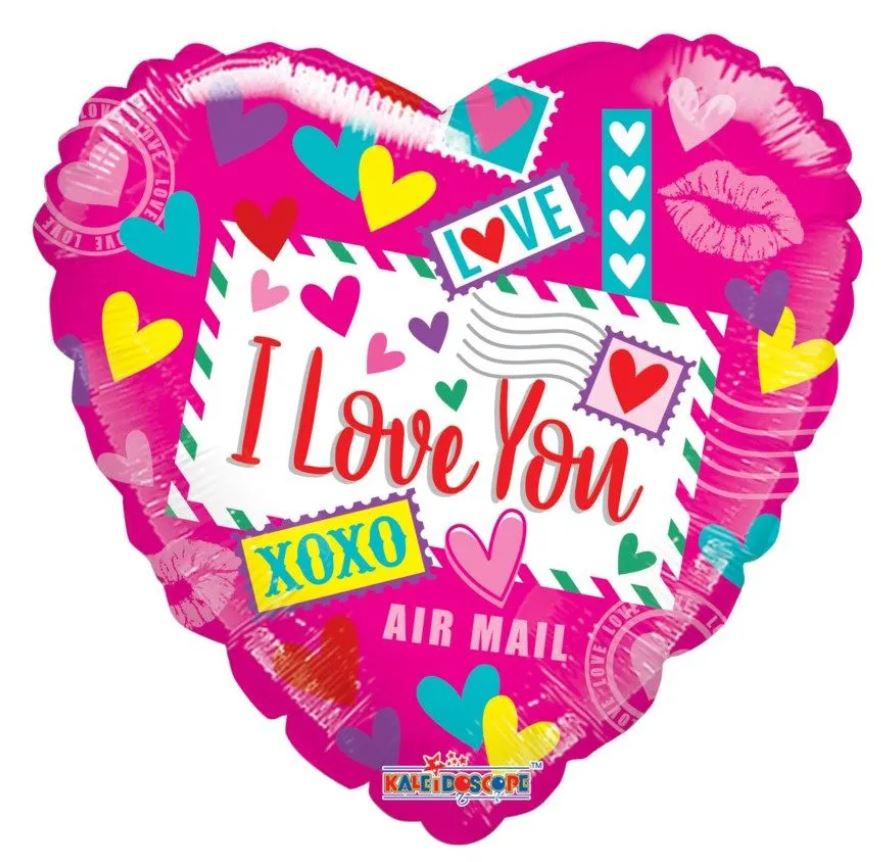 I LOVE YOU XOXO PINK 18" BALLOON -L7