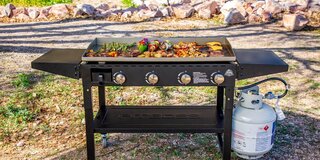 2 Burner stove with flat top griddle