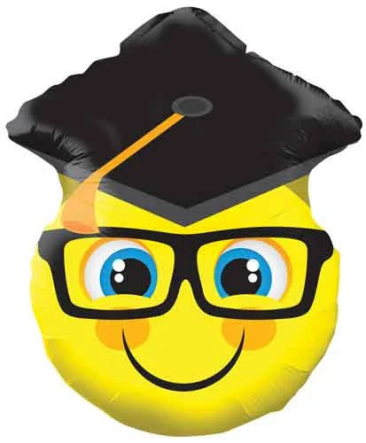 CONGRATS GRADS! SMILEY FACE 20" BALLOON -G20