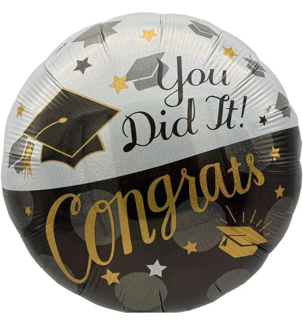 CONGRATS GRADS! YOU DID IT 18" BALLOON -G34