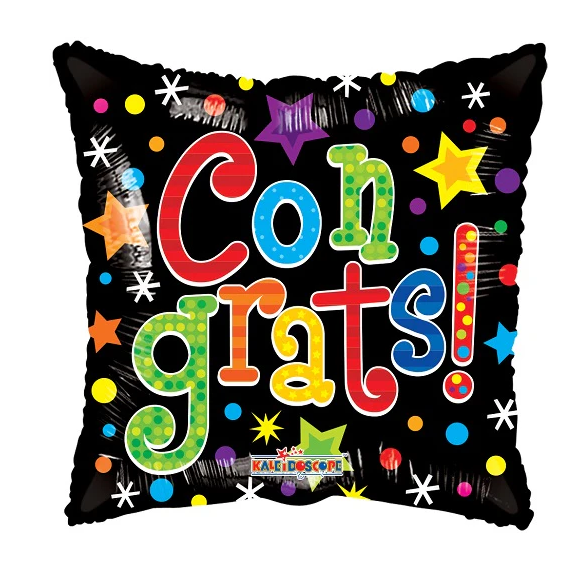 CONGRATS GRADS! BLACK 18" BALLOON -G38