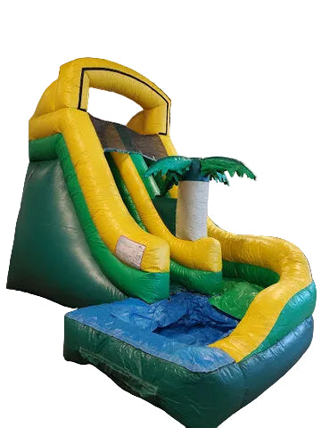16ft Tropical Curve Waterslide with Pool