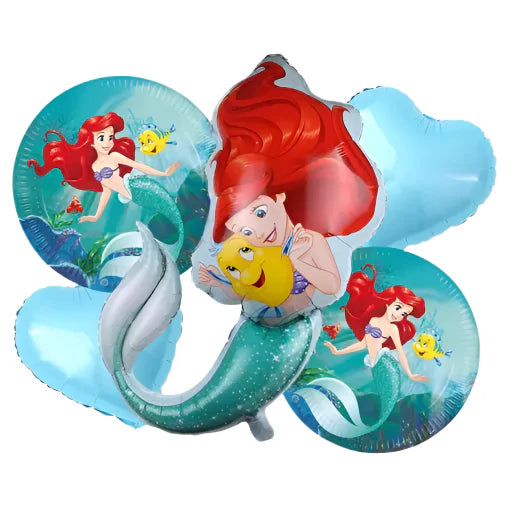 5pcs Little Mermaid  Theme Ariel 31” Balloon Set -KB#44